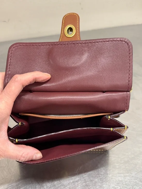 Brown Coach Willis Glovelesthered Top-Handle 18 Satchel with Crossbody Strap - Picture 9 of 11